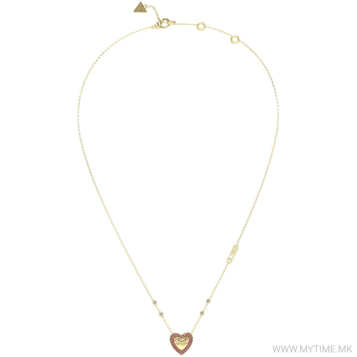 GUESS PAVE HEART GOLD NECKLACE