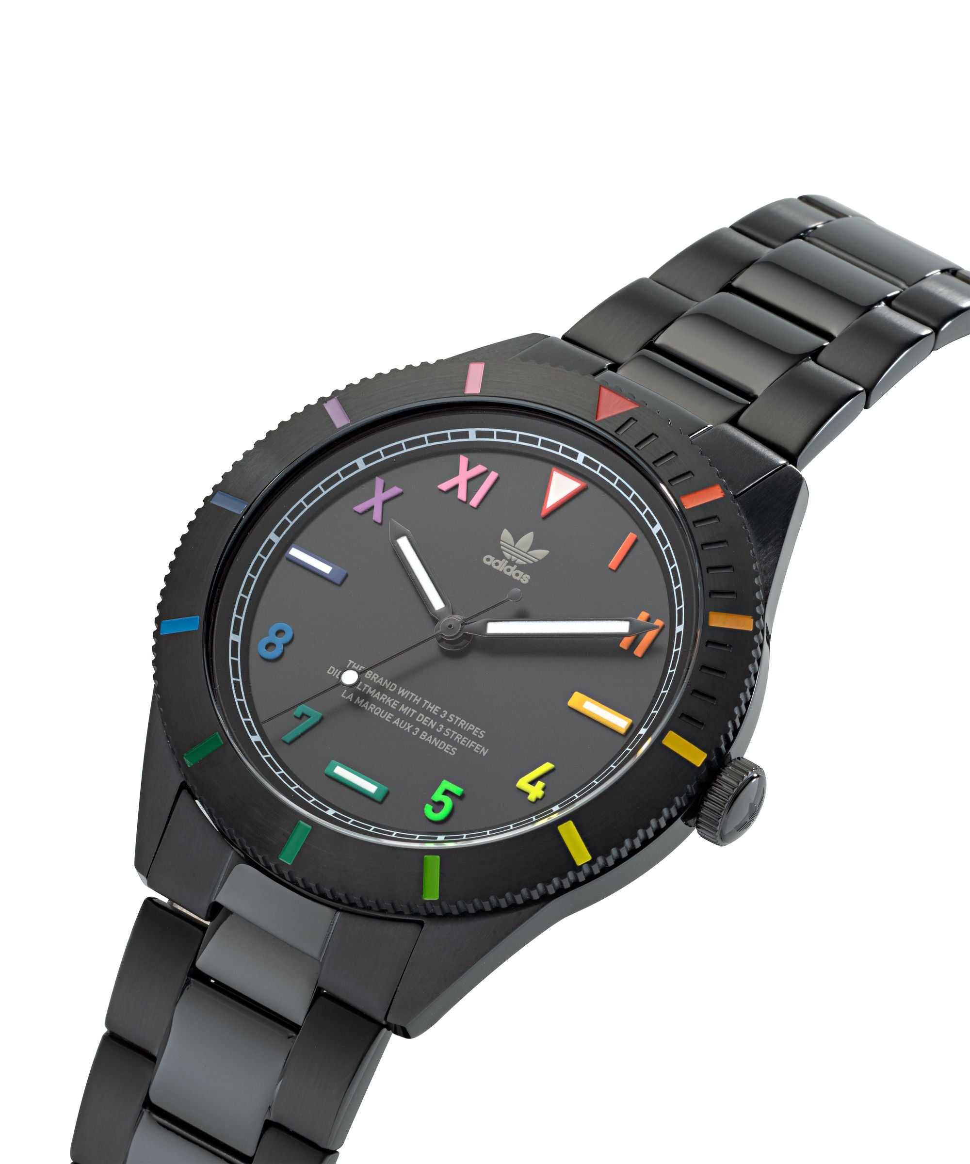 ADIDAS EDITION THREE BLACK & MULTI-COLOURED WATCH
