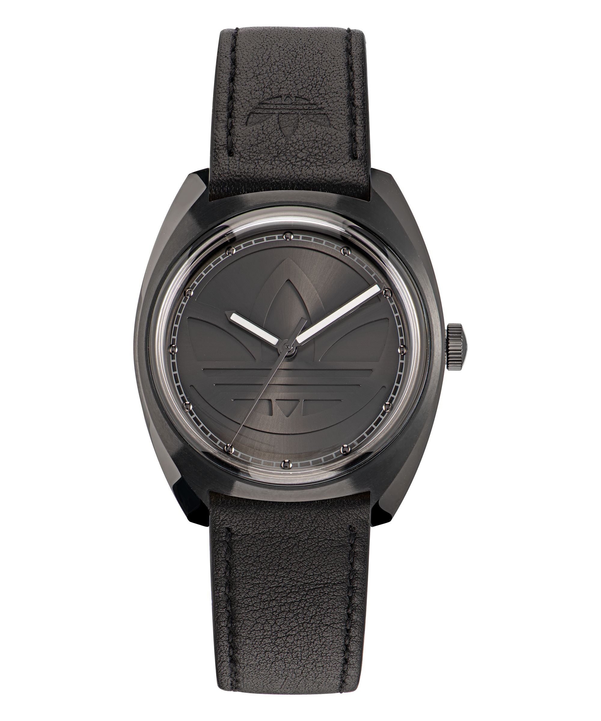 ADIDAS EDITION ONE WATCH WITH BLACK DIAL & LEATHER STRAP