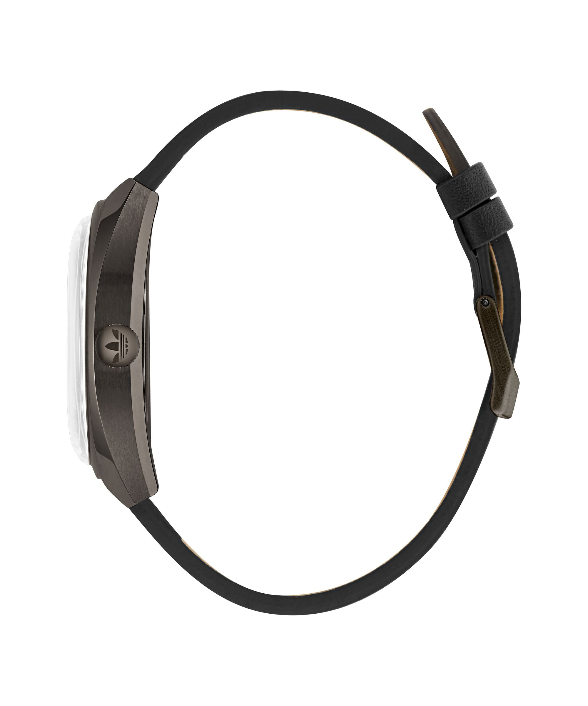 ADIDAS EDITION ONE WATCH WITH BLACK DIAL & LEATHER STRAP