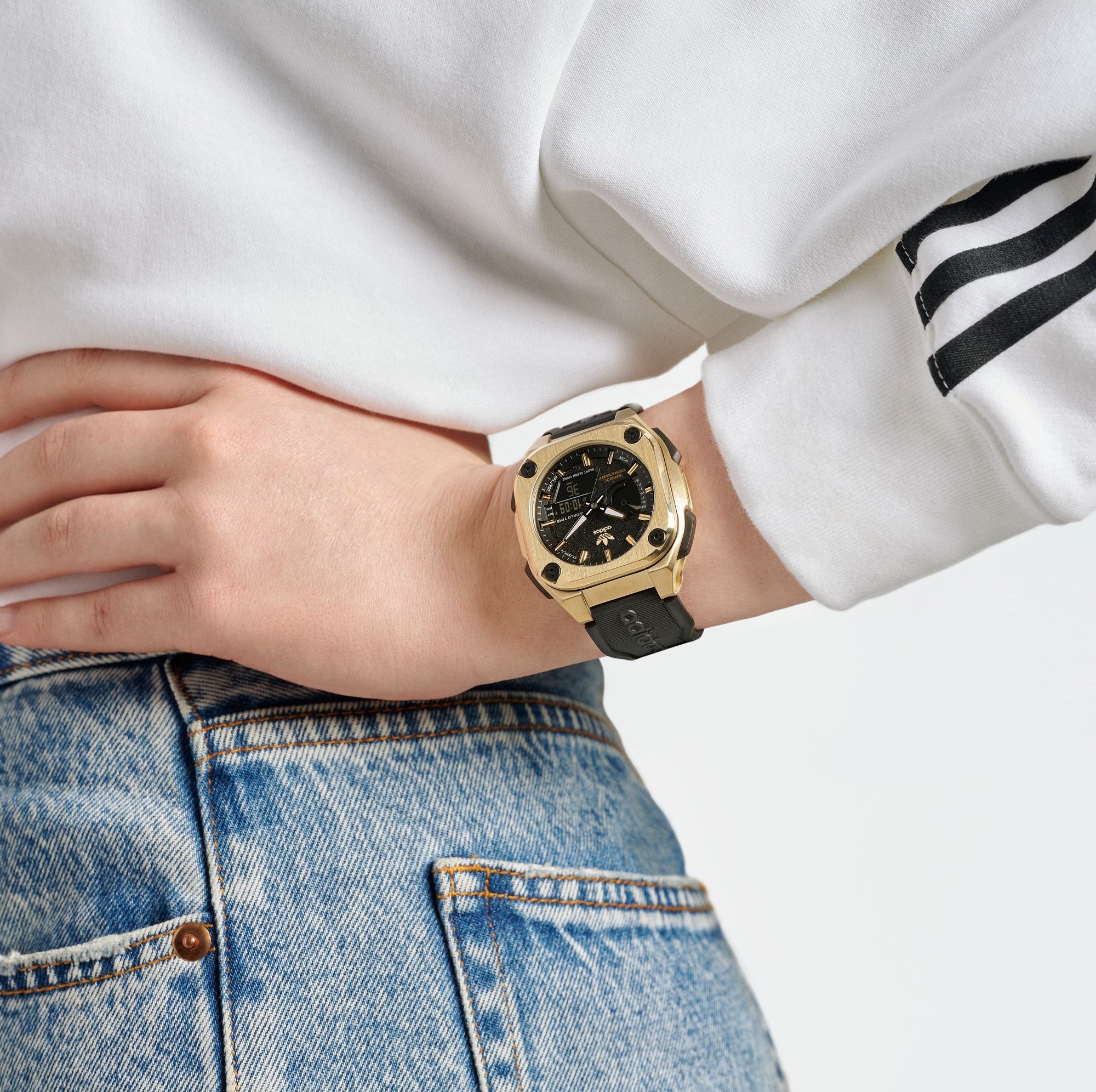 ADIDAS ORIGINALS CITY TECH ONE GOLD & BLACK WATCH