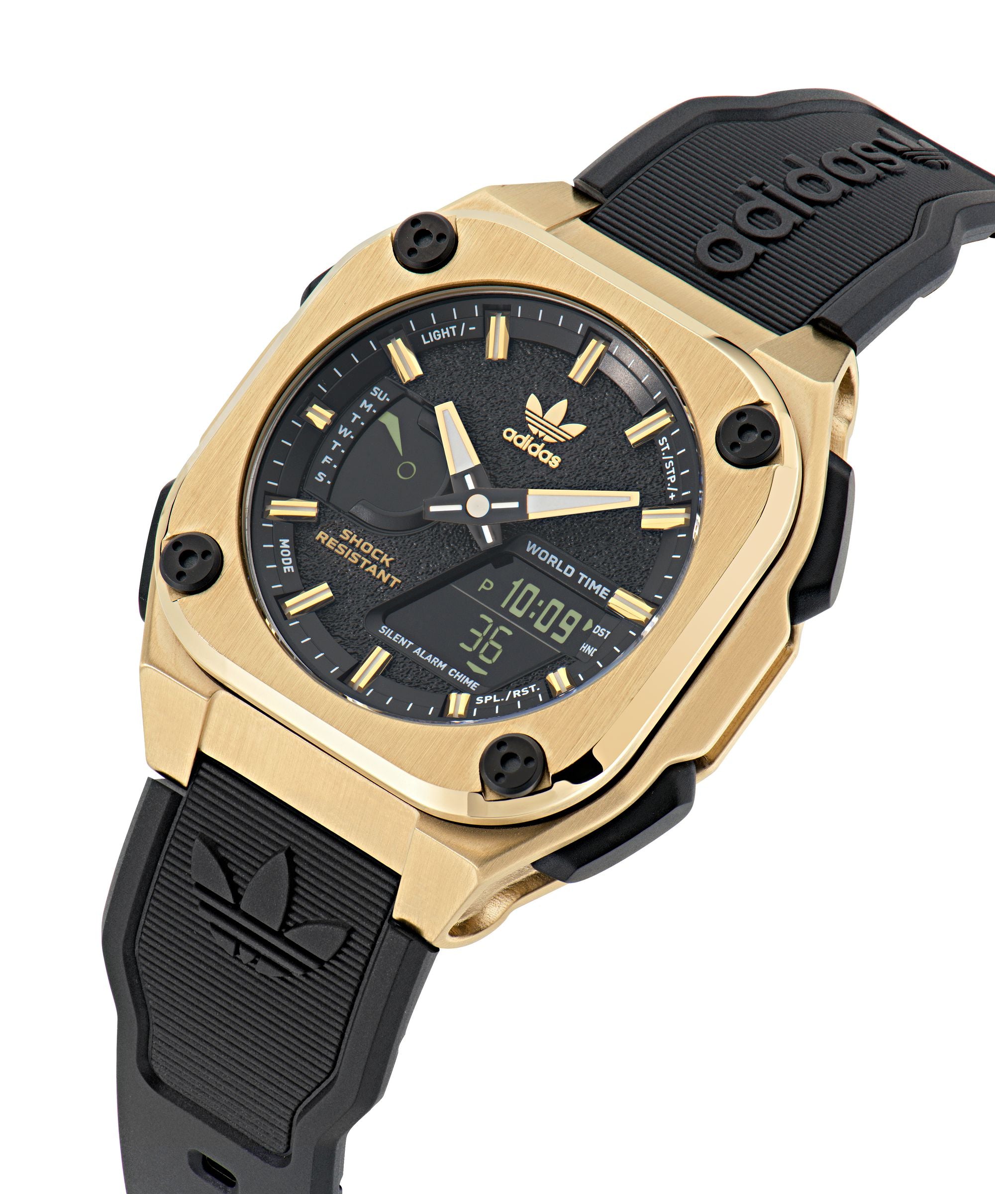 ADIDAS ORIGINALS CITY TECH ONE GOLD & BLACK WATCH