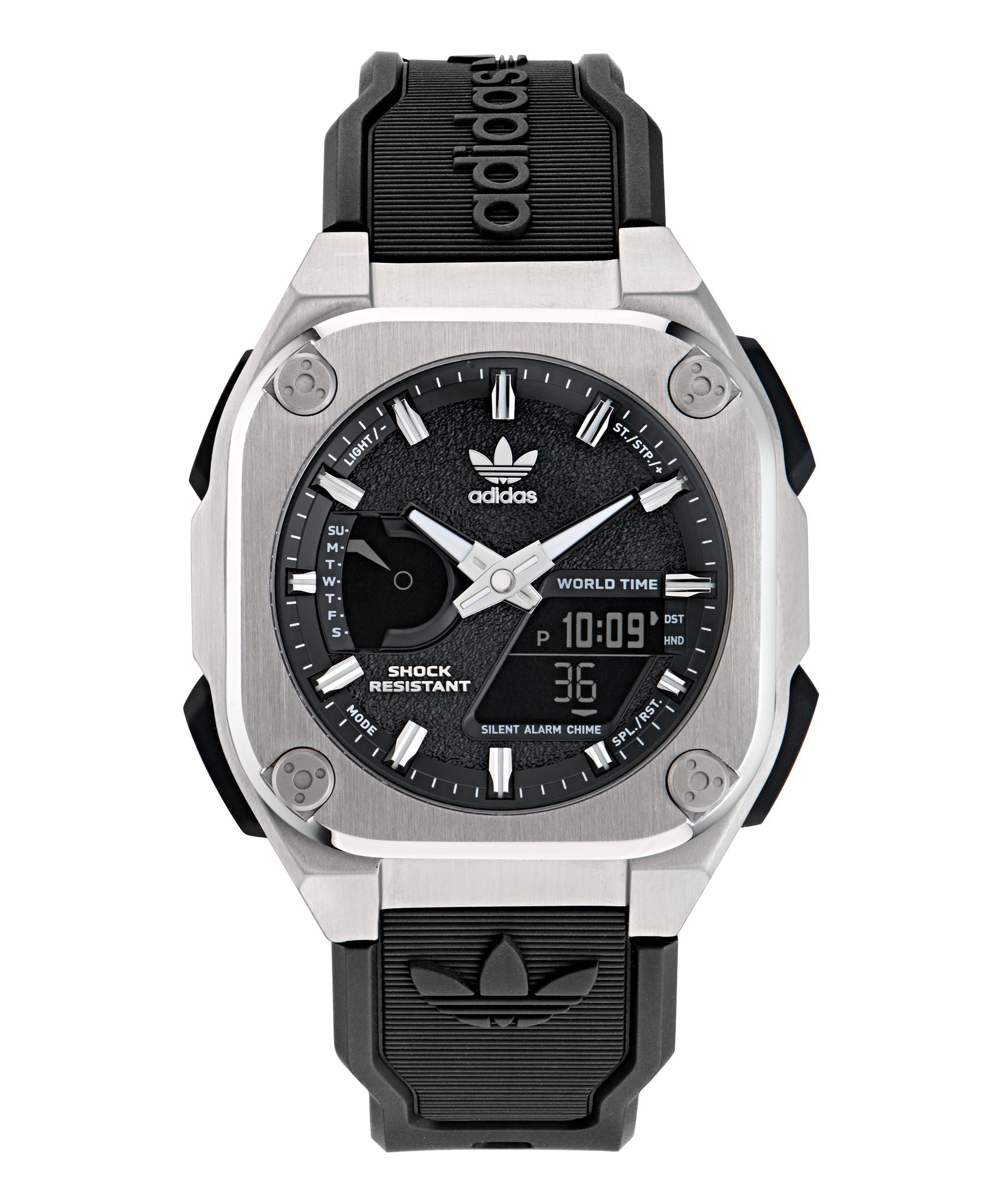 ADIDAS ORIGINALS CITY TECH ONE SILVER & BLACK WATCH