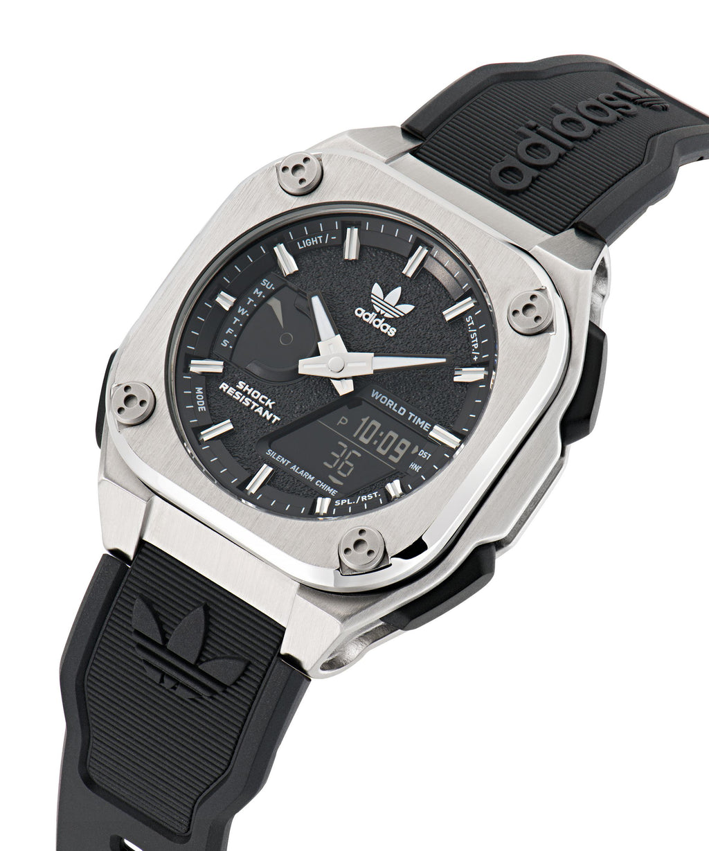 ADIDAS ORIGINALS CITY TECH ONE SILVER & BLACK WATCH