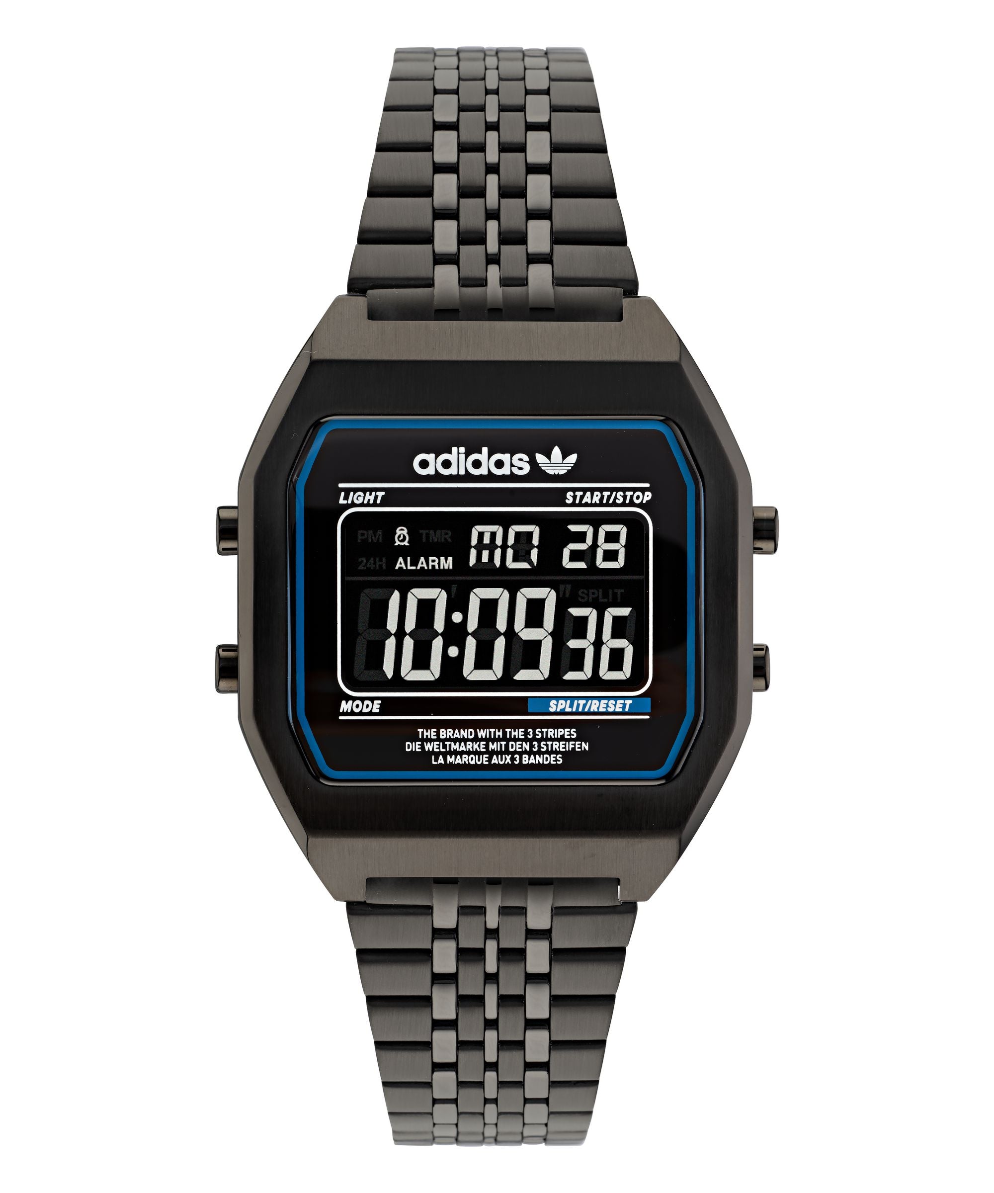 ADIDAS ORIGINALS DIGITAL BLACK METAL BRACELET WATCH