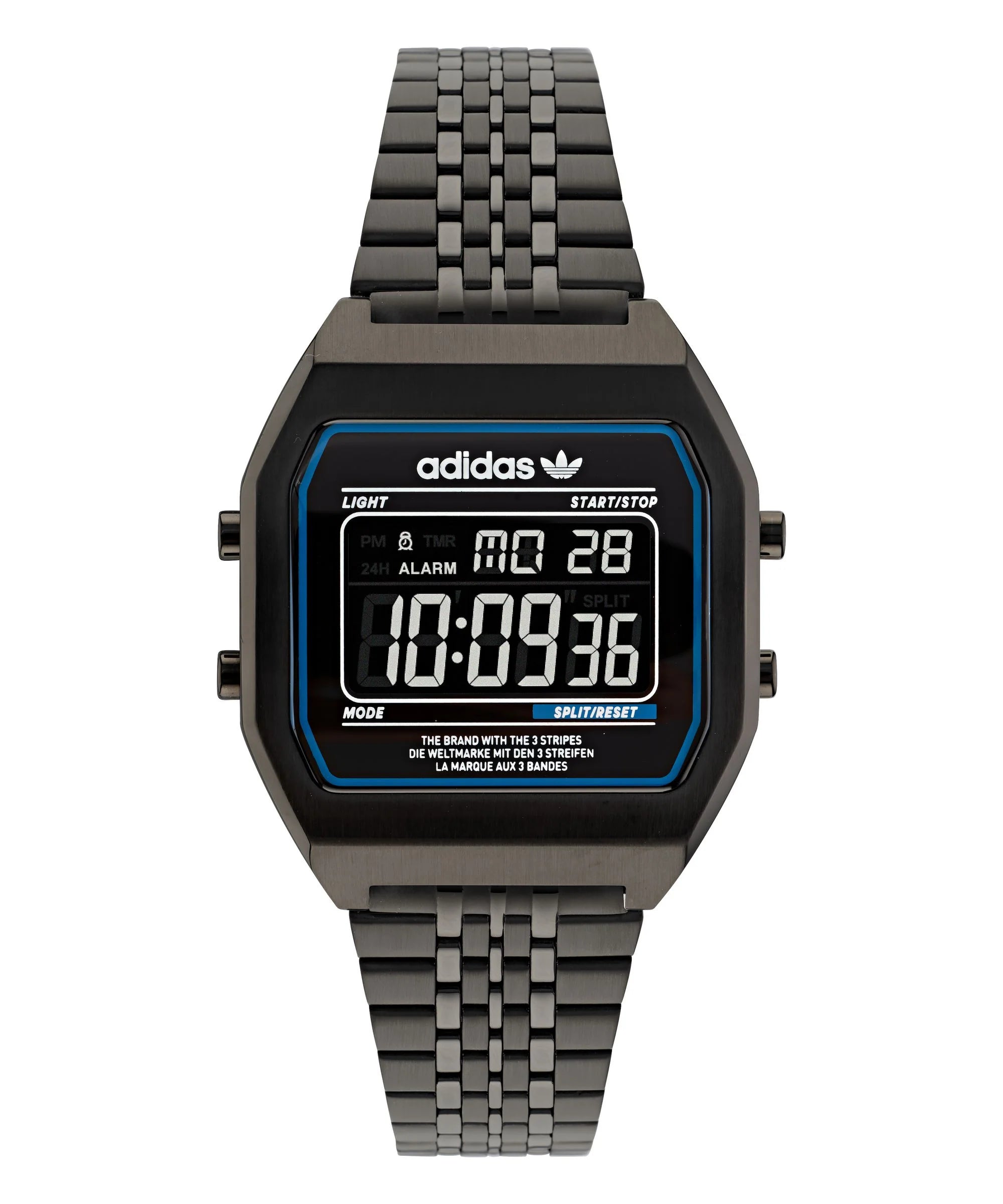 ADIDAS ORIGINALS DIGITAL BLACK METAL BRACELET WATCH