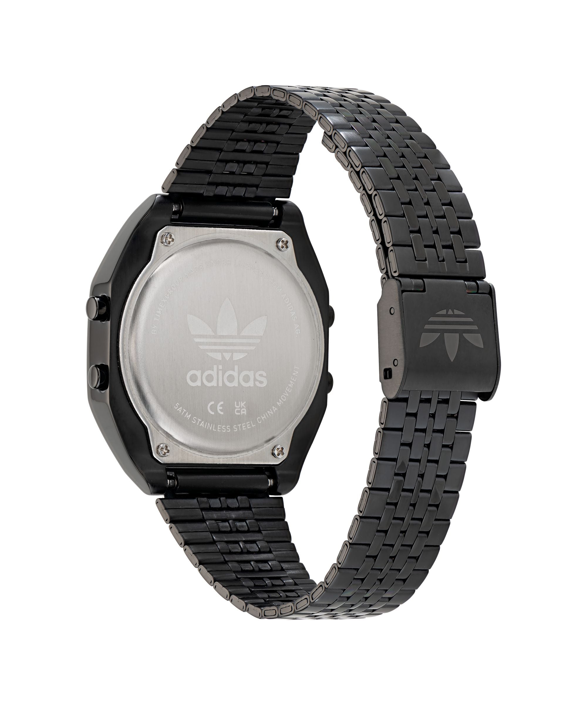 ADIDAS ORIGINALS DIGITAL BLACK METAL BRACELET WATCH