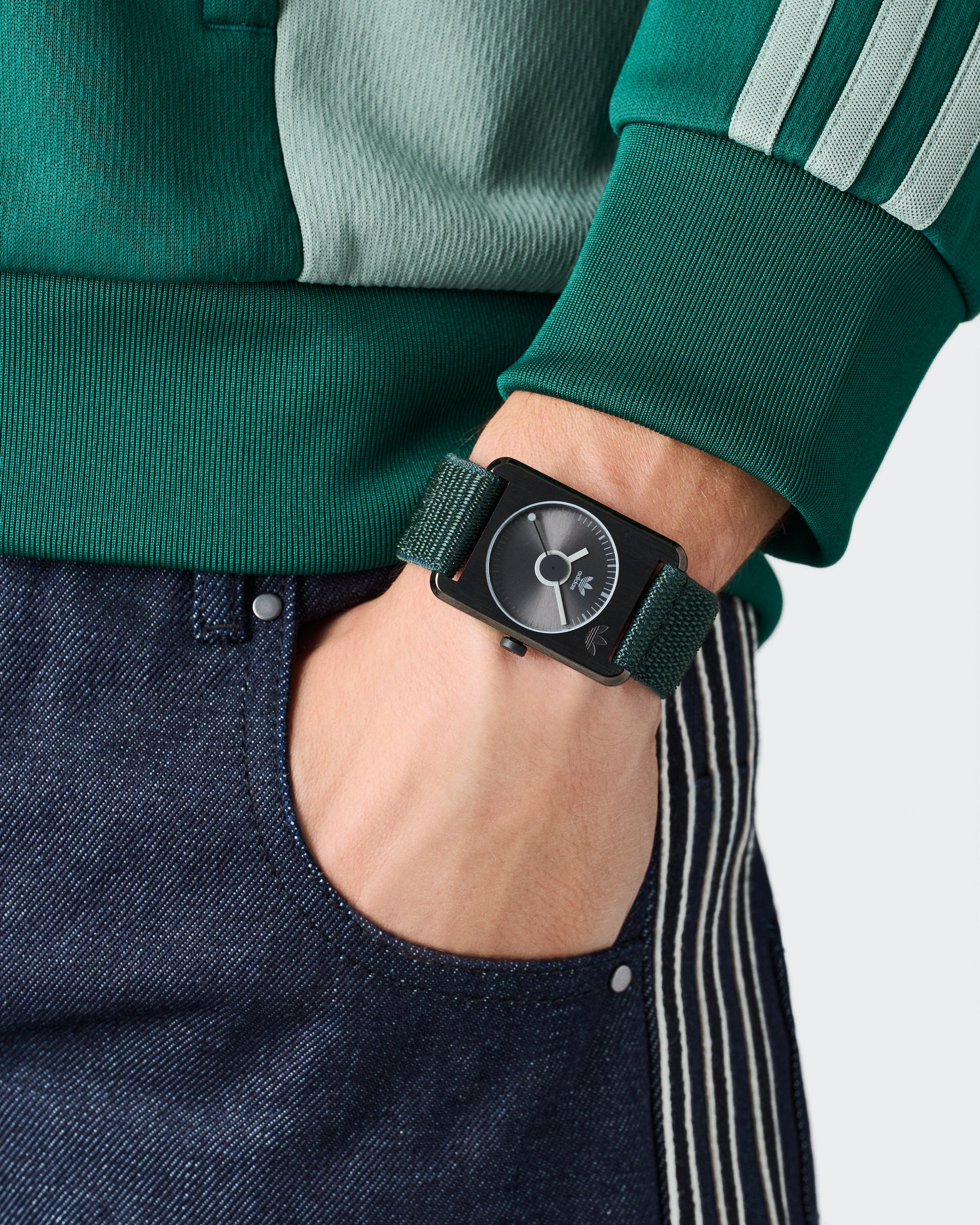 ADIDAS ORIGINALS RETRO POP ONE GUNMETAL & GREEN WATCH