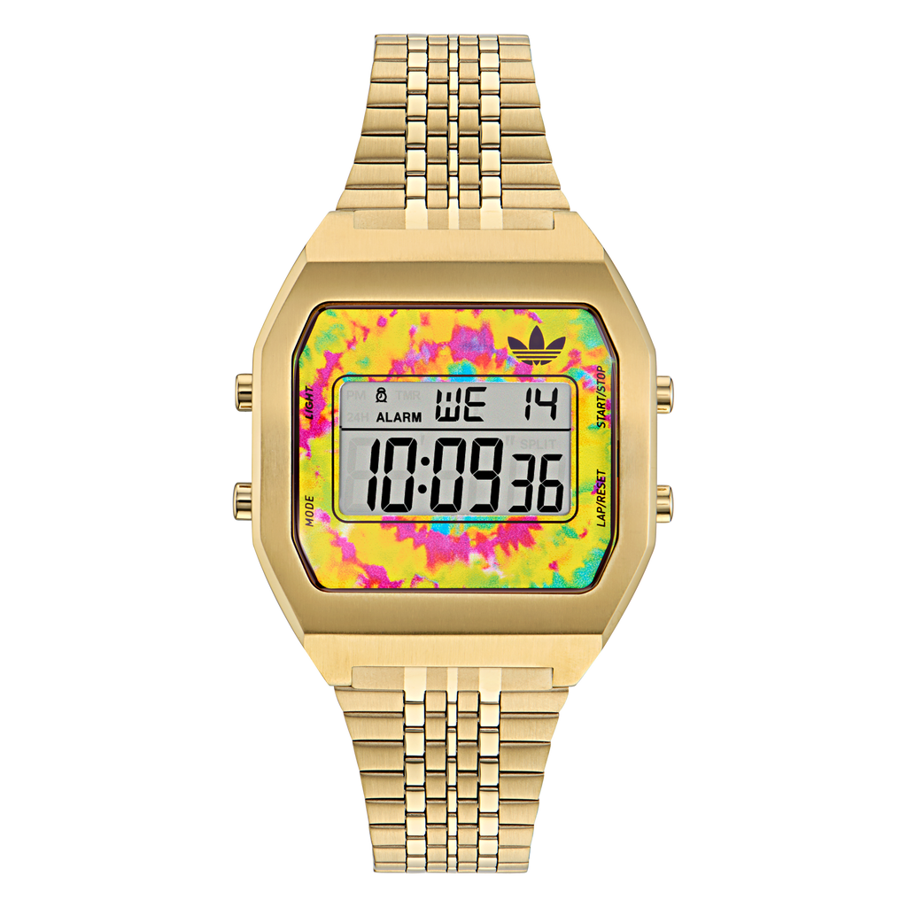 ADIDAS ORIGINALS DIGITAL TWO GOLD BRACELET WATCH