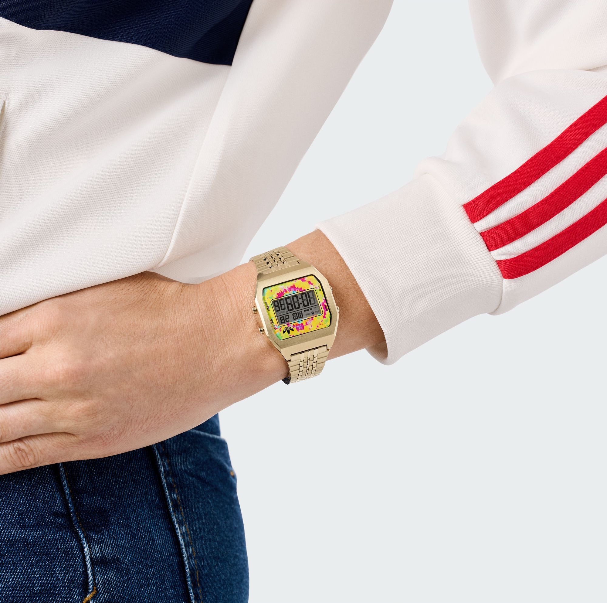 ADIDAS ORIGINALS DIGITAL TWO GOLD BRACELET WATCH