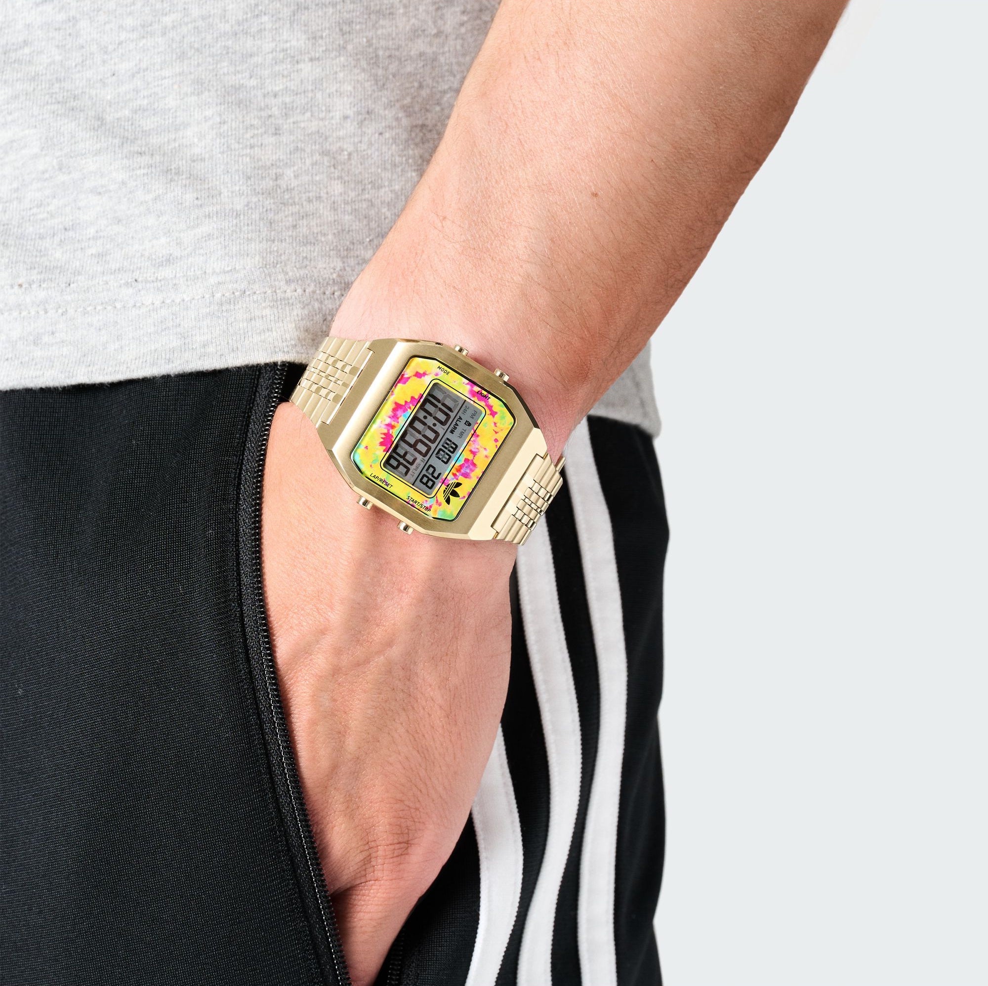 ADIDAS ORIGINALS DIGITAL TWO GOLD BRACELET WATCH