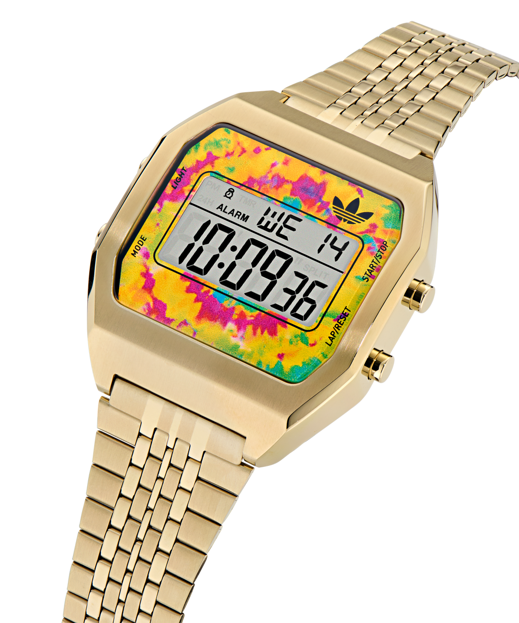ADIDAS ORIGINALS DIGITAL TWO GOLD BRACELET WATCH