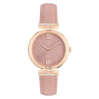 TED BAKER DARBEY PINK & ROSE-GOLD LEATHER WATCH
