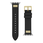 GUESS FRONTIER WATCH STRAP WITH STONES GOLD BUCKLE & BLACK SILICONE STRAP