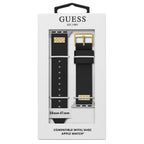 GUESS FRONTIER WATCH STRAP WITH STONES GOLD BUCKLE & BLACK SILICONE STRAP