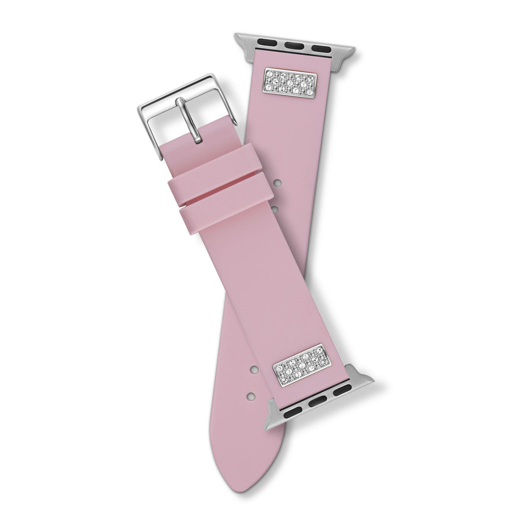 GUESS FRONTIER STRAP WITH STONES SILVER BUCKLE & PINK SILICONE STRAP