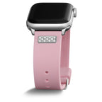 GUESS FRONTIER STRAP WITH STONES SILVER BUCKLE & PINK SILICONE STRAP