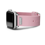GUESS FRONTIER STRAP WITH STONES SILVER BUCKLE & PINK SILICONE STRAP