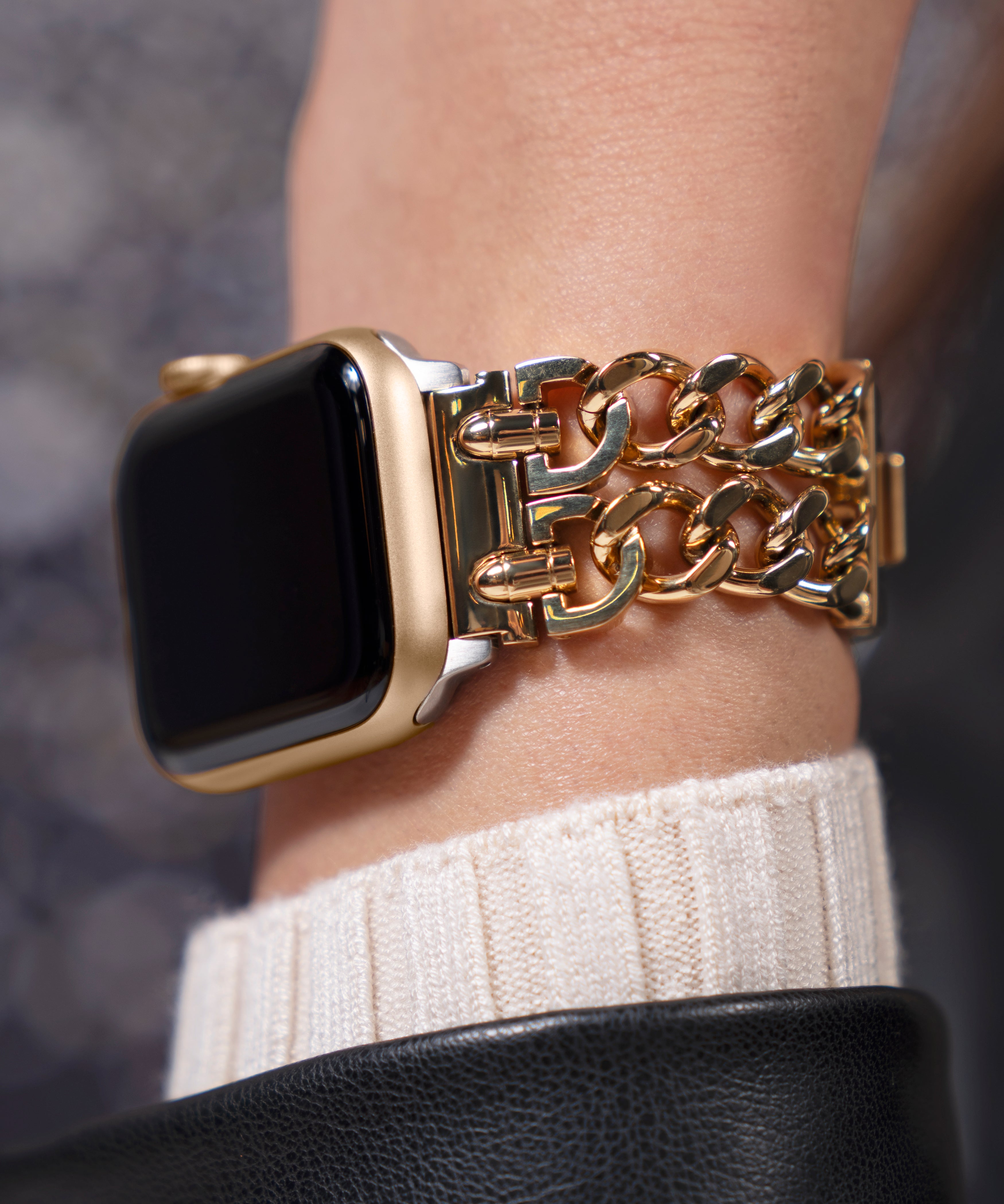 GUESS MOD HEAVY METAL GOLD DOUBLE BRACELET STRAP