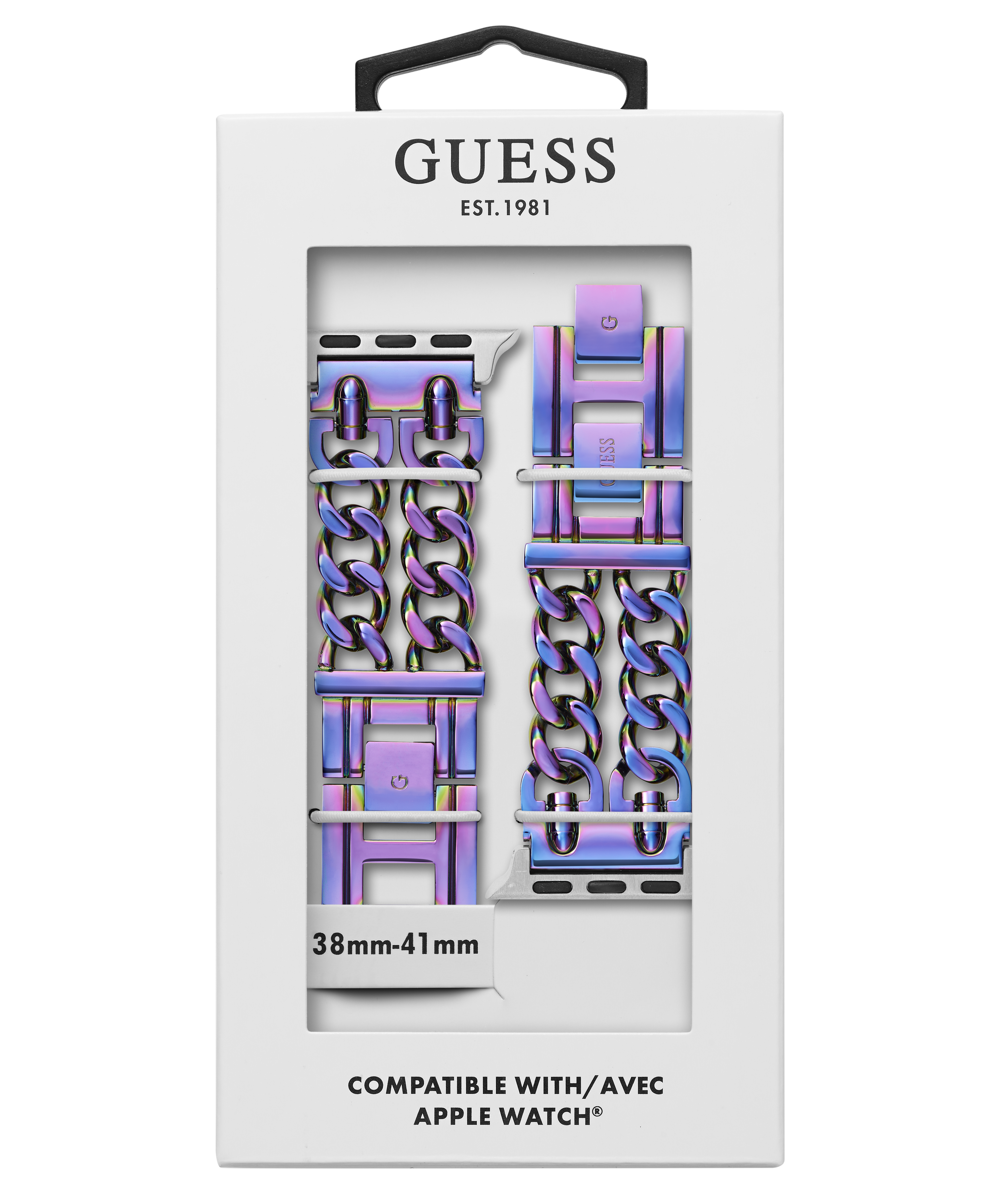 GUESS MOD HEAVY METAL IRIDESCENT DOUBLE BRACELET STRAP