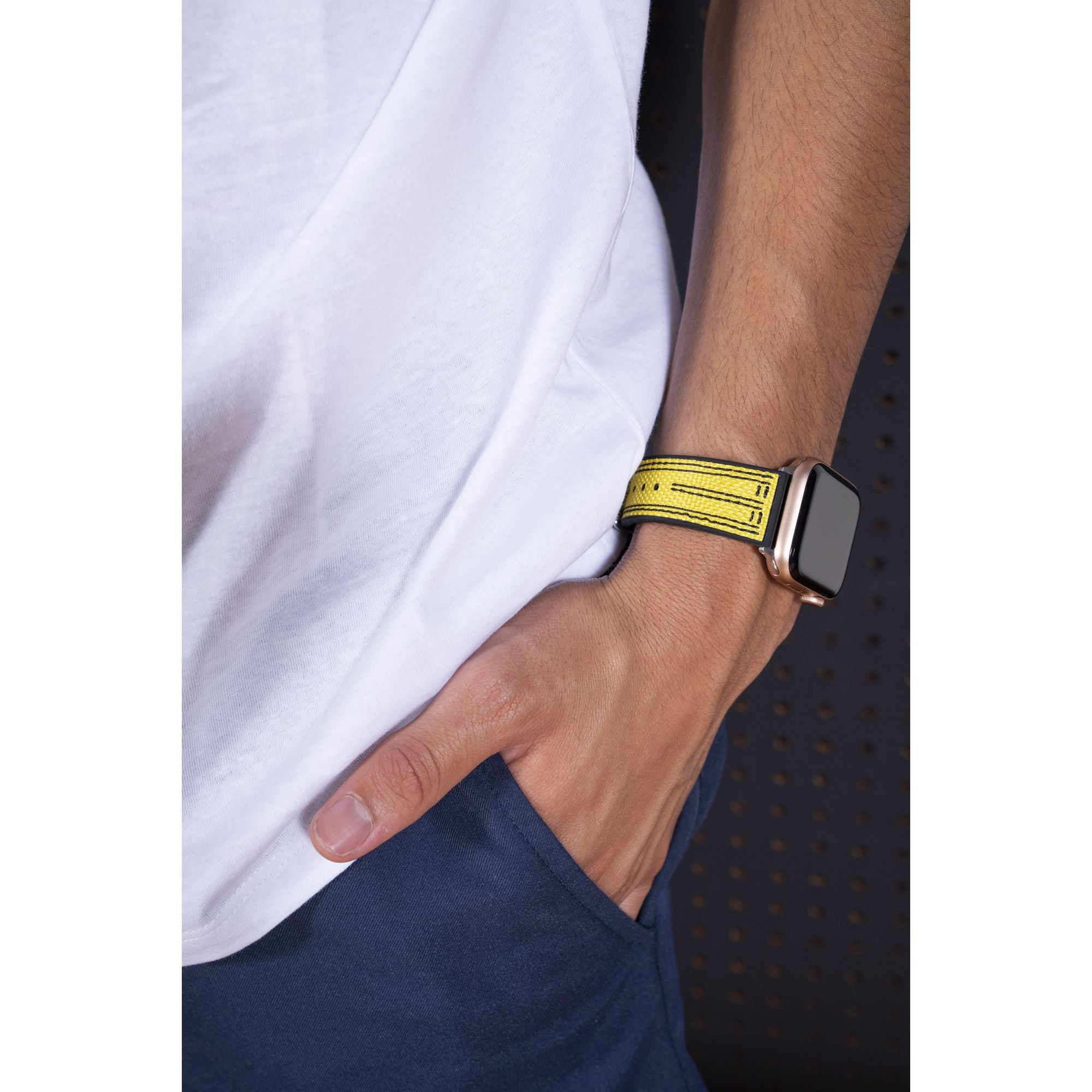 GUESS NYLON FLEX BLACK & YELLOW STRAP