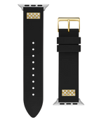 GUESS FRONTIER STRAP WITH STONES GOLD BUCKLE & BLACK SILICONE STRAP