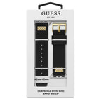 GUESS FRONTIER STRAP WITH STONES GOLD BUCKLE & BLACK SILICONE STRAP
