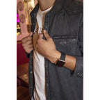 GUESS FRONTIER STRAP WITH STONES ON BLACK & BLACK SILICONE STRAP