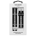 GUESS STRAP WITH BLACK & WHITE LOGO ON SILICONE BLACK STRAP