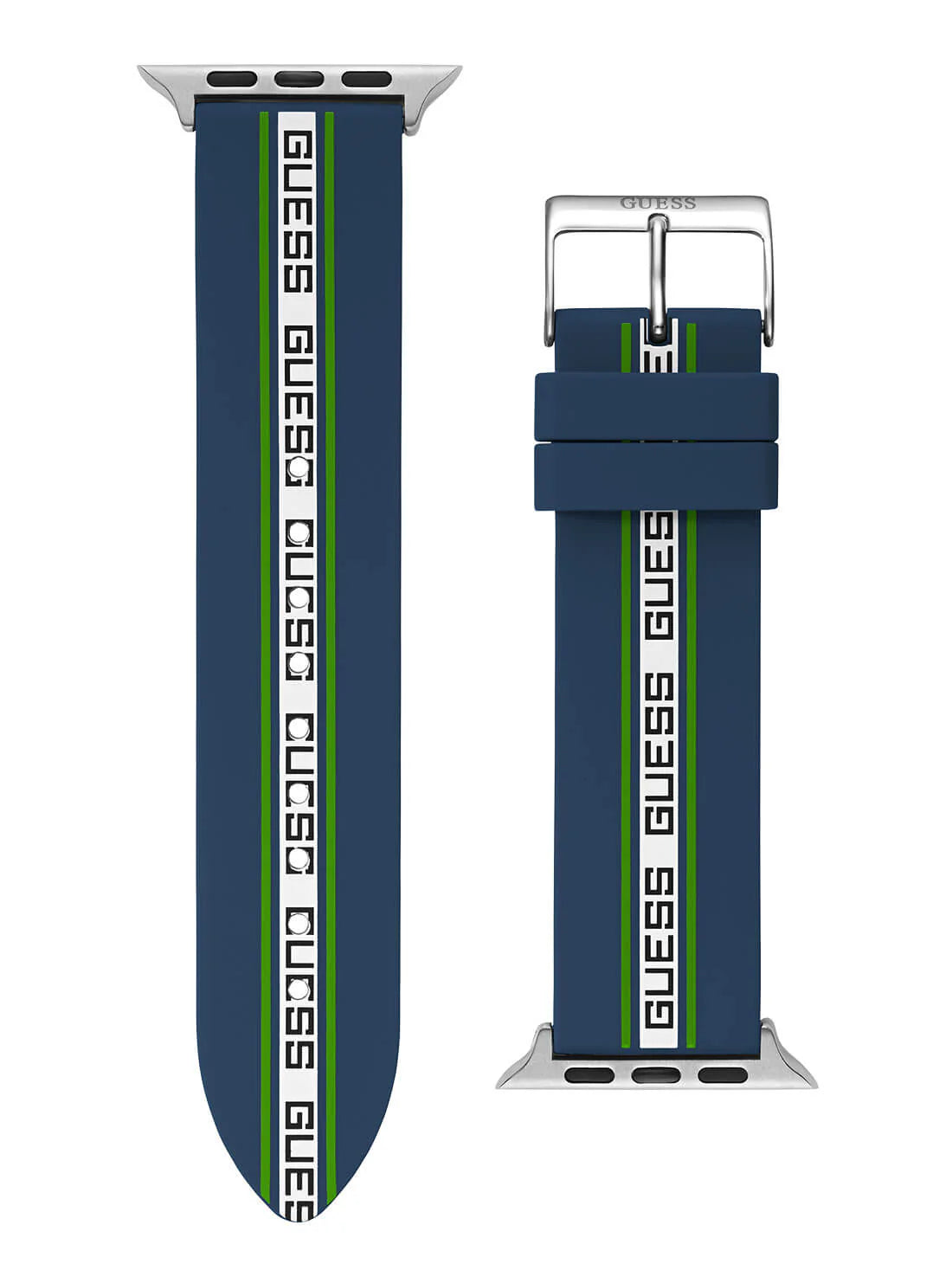 GUESS NAVY & WHITE LOGO SILICONE BLUE STRAP