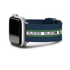 GUESS NAVY & WHITE LOGO SILICONE BLUE STRAP