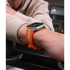 GUESS ORANGE WHITE & BLACK LOGO SILICONE STRAP