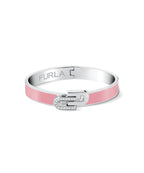 FURLA PINK ENAMEL SILVER BANGLE