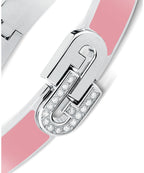 FURLA PINK ENAMEL SILVER BANGLE