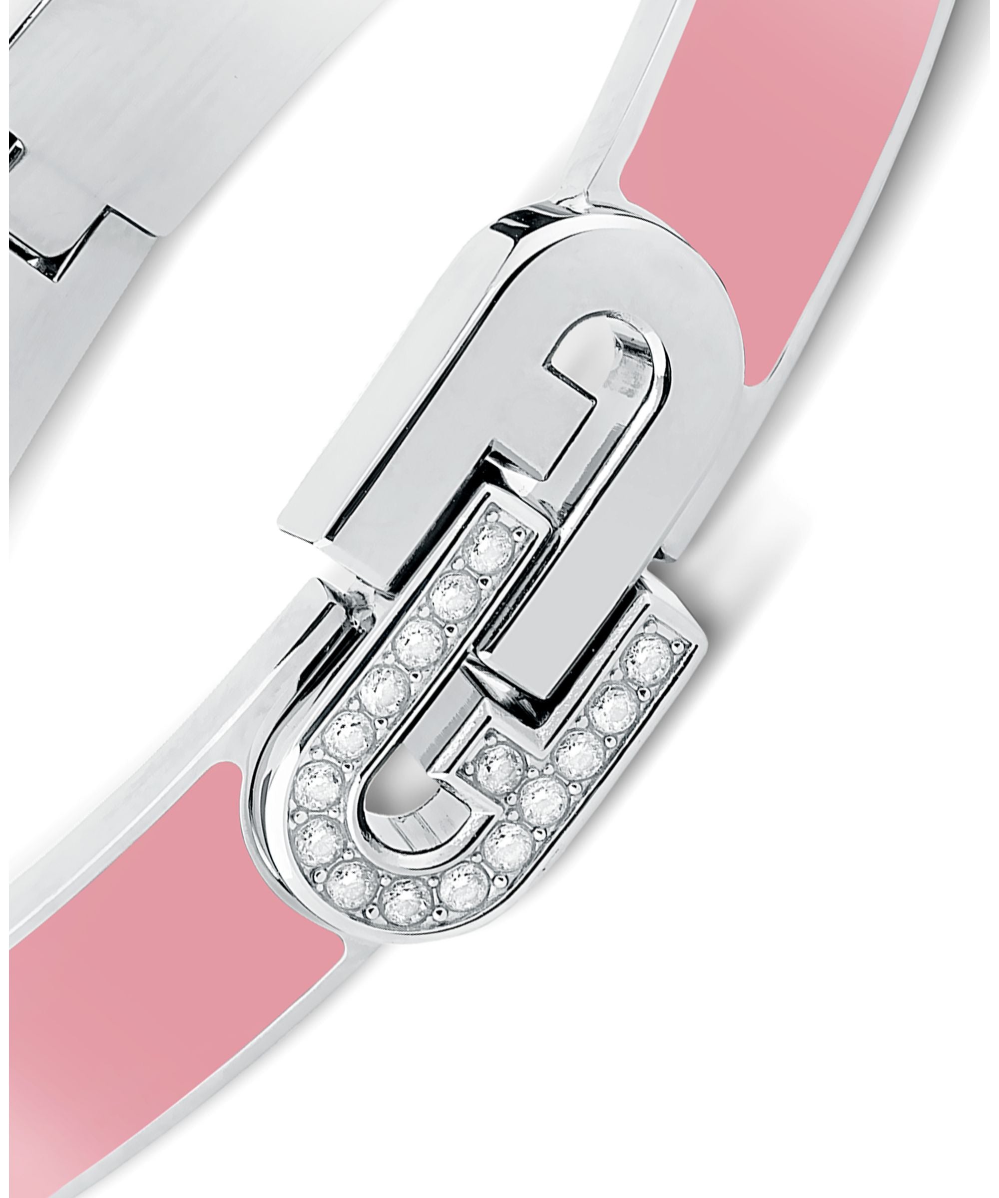 FURLA PINK ENAMEL SILVER BANGLE