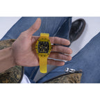 GUESS PHOENIX YELLOW & BLACK SILICONE WATCH