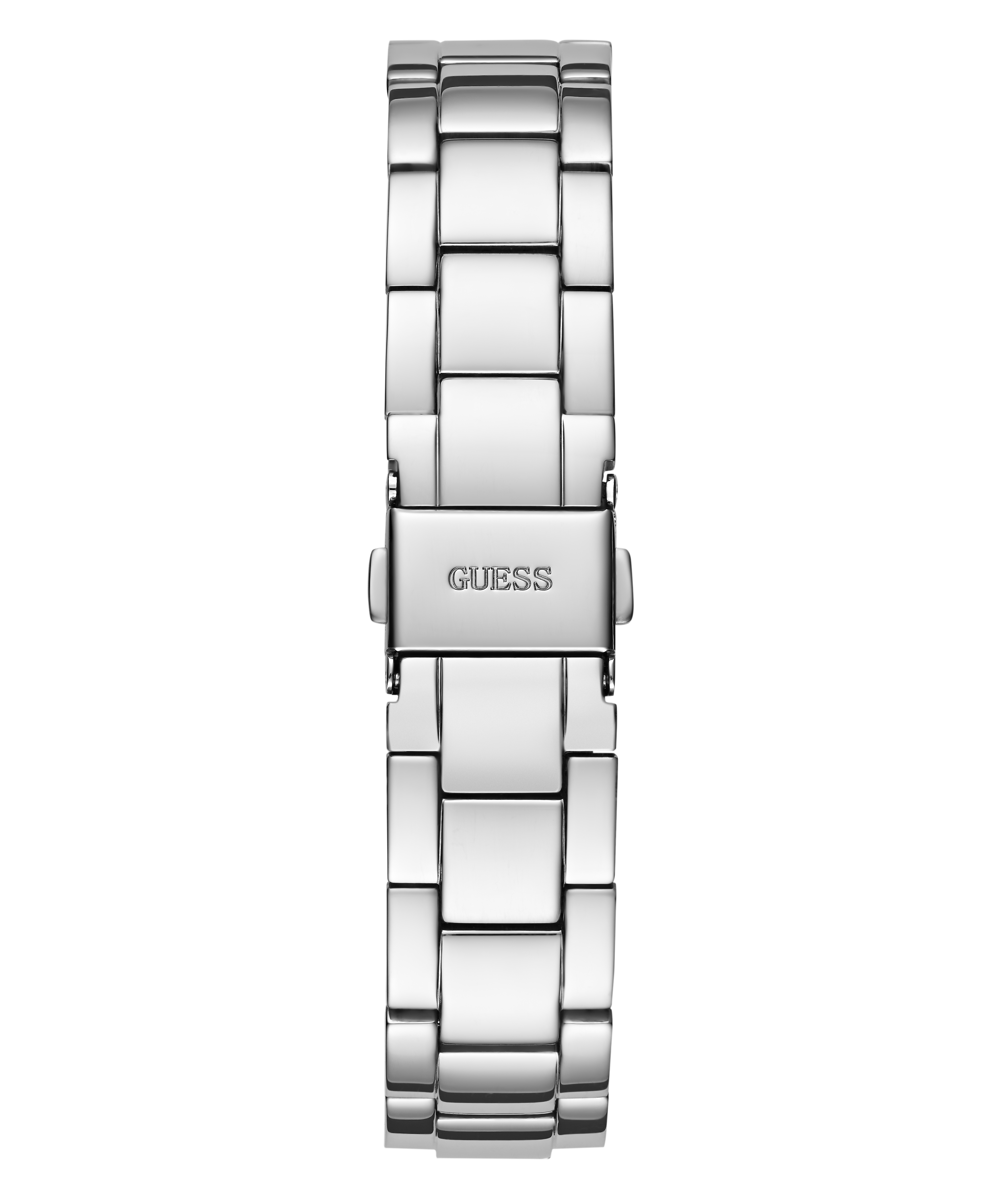 GUESS OPALINE MULTI COLOURED CRYSTAL SILVER BRACELET WATCH