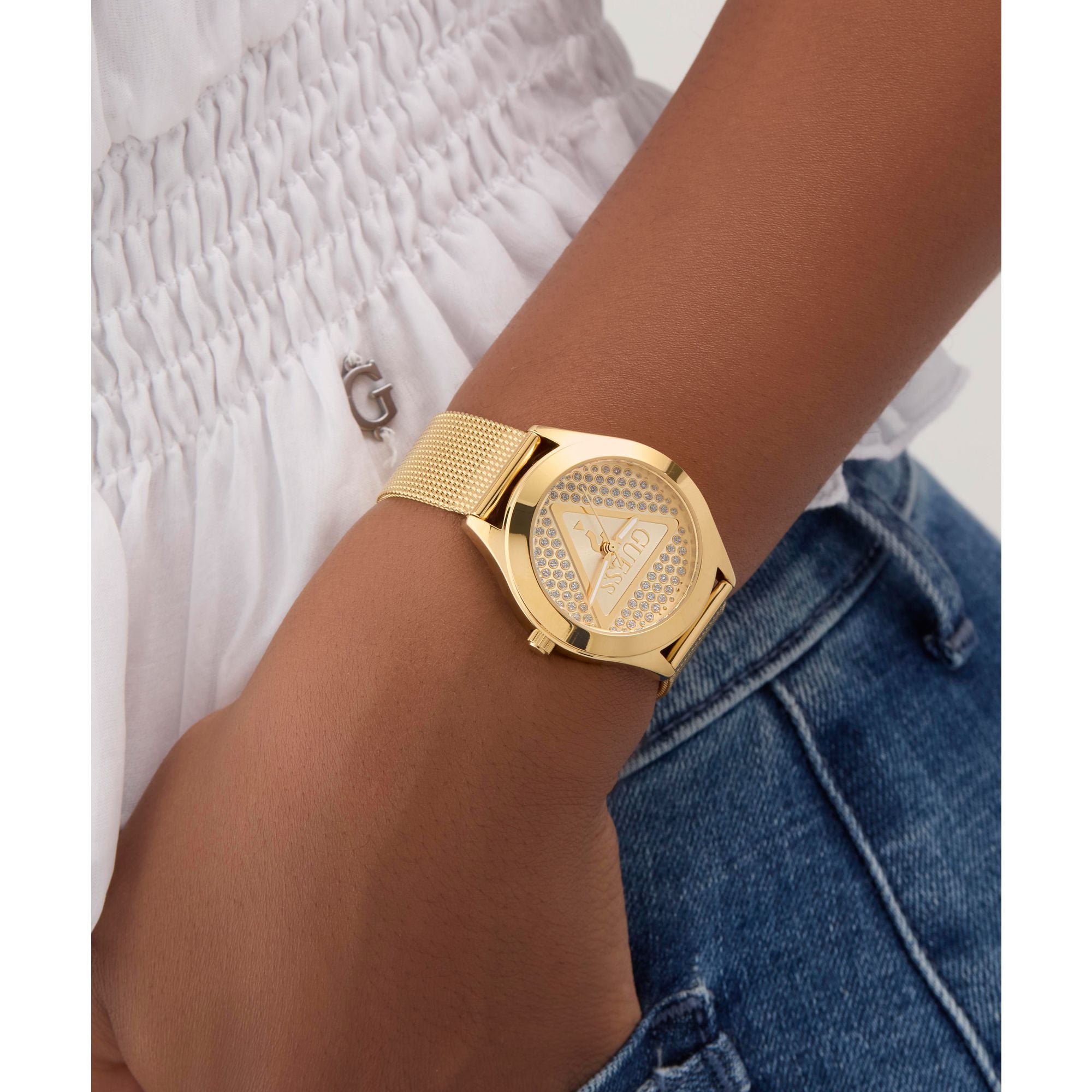 GUESS GLITZ CRYSTAL & GOLD WATCH
