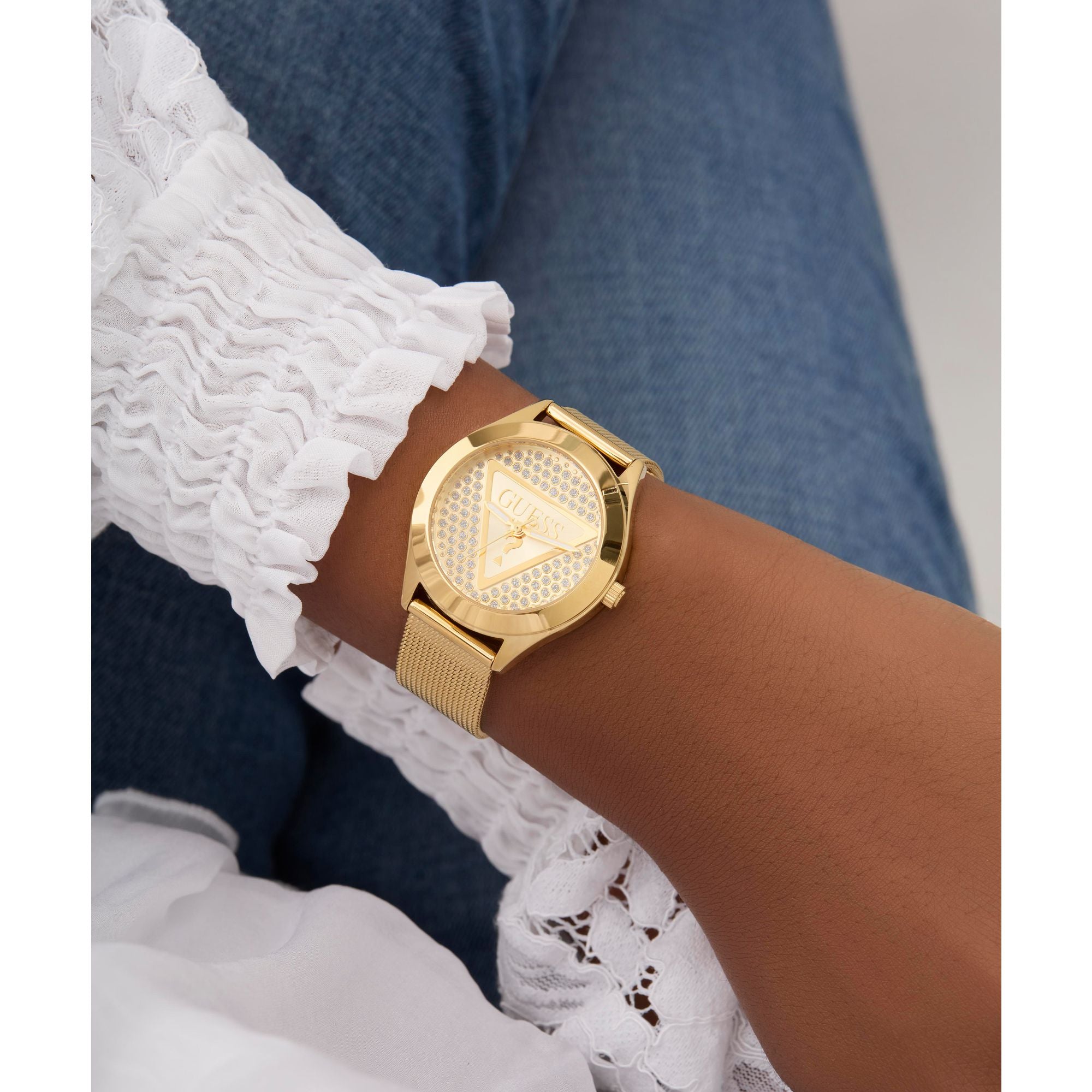 GUESS GLITZ CRYSTAL & GOLD WATCH