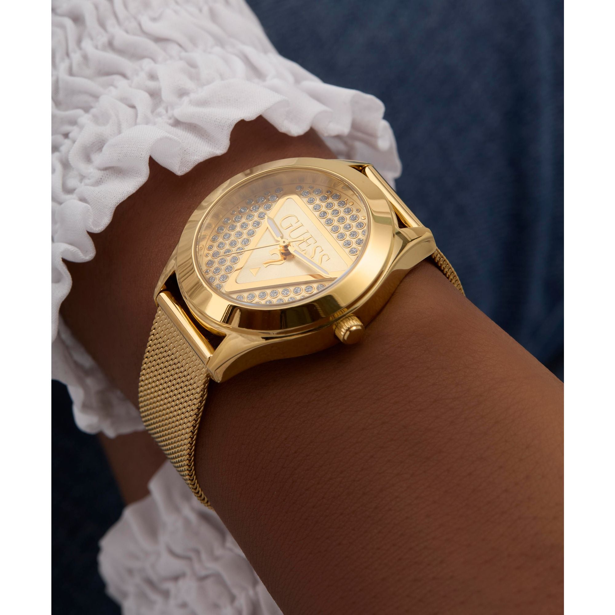 GUESS GLITZ CRYSTAL & GOLD WATCH