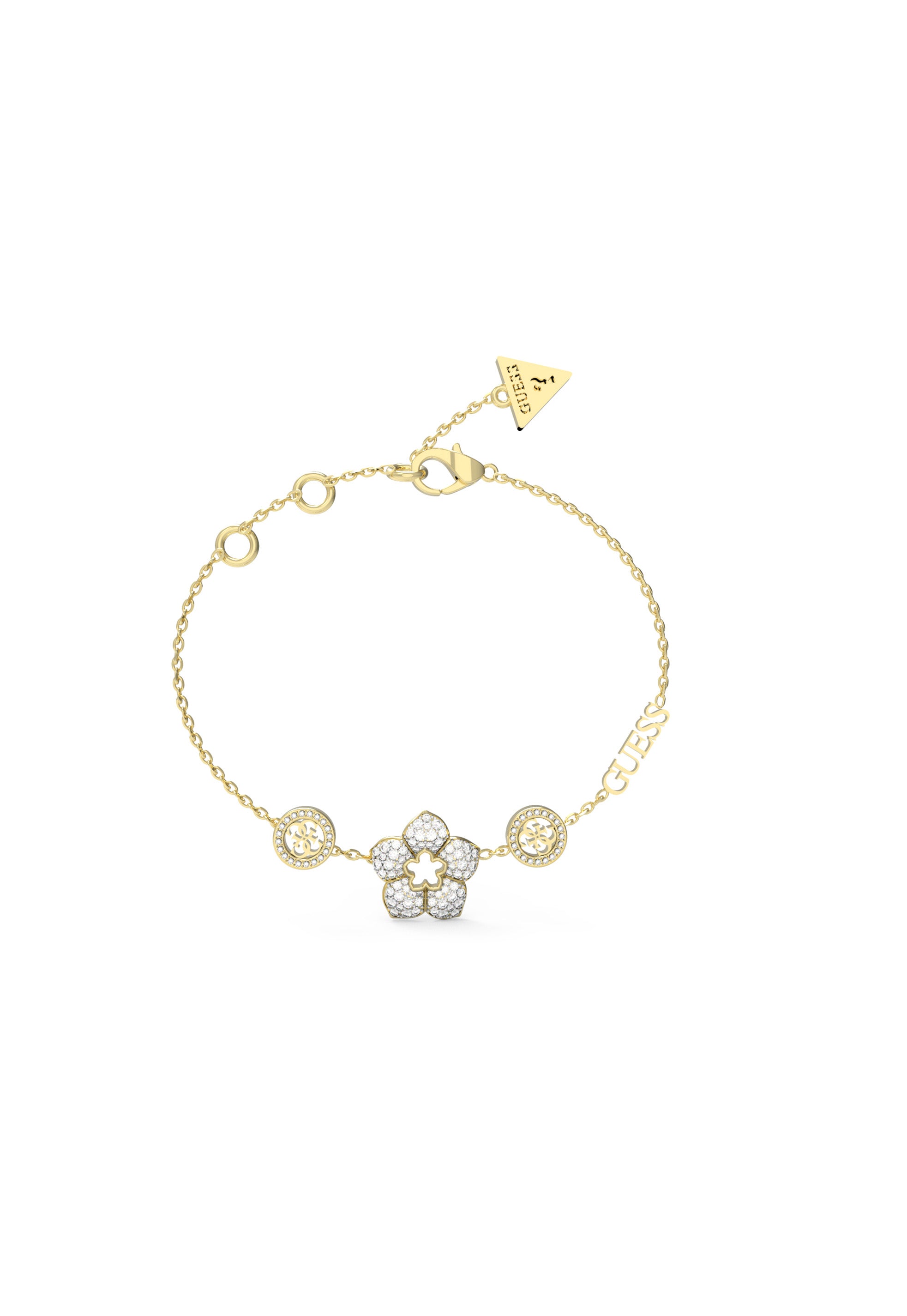 GUESS 4G GOLD & PAVE FLOWER BRACELET