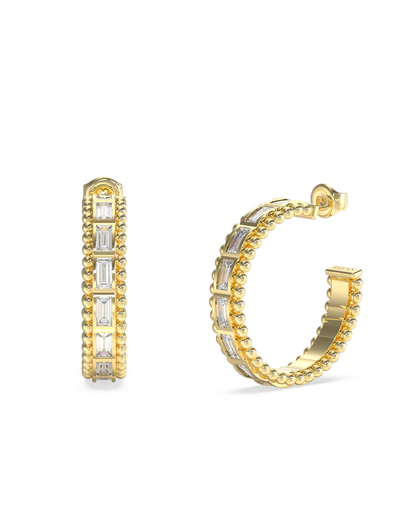 GUESS GOLDEN GLOBES BAGUETTES HOOPS