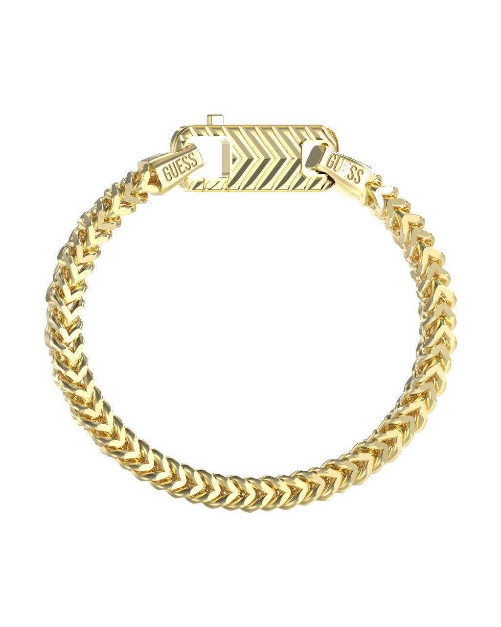 GUESS TEXTURED HOOK GOLD CHAIN BRACELET