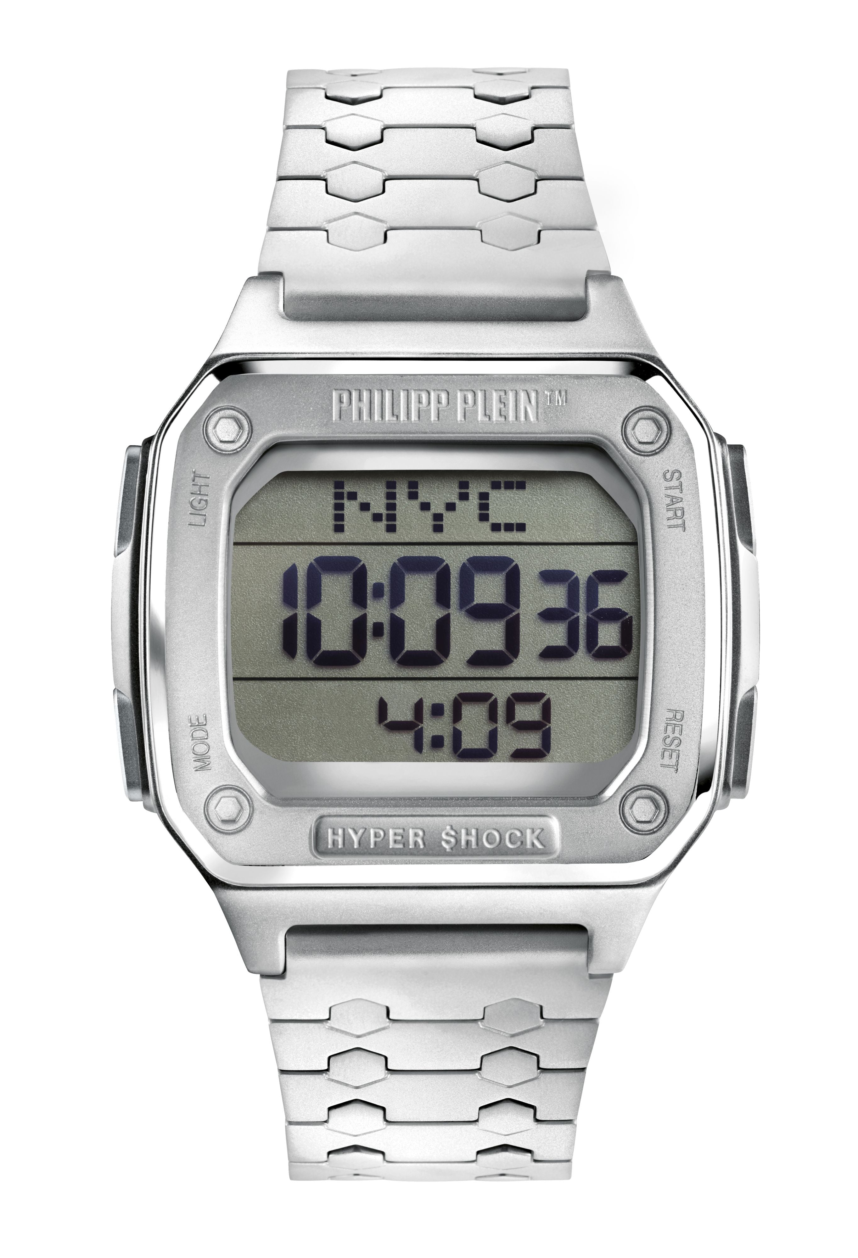 PHILIPP PLEIN HYPER $HOCK SILVER STRAP WATCH