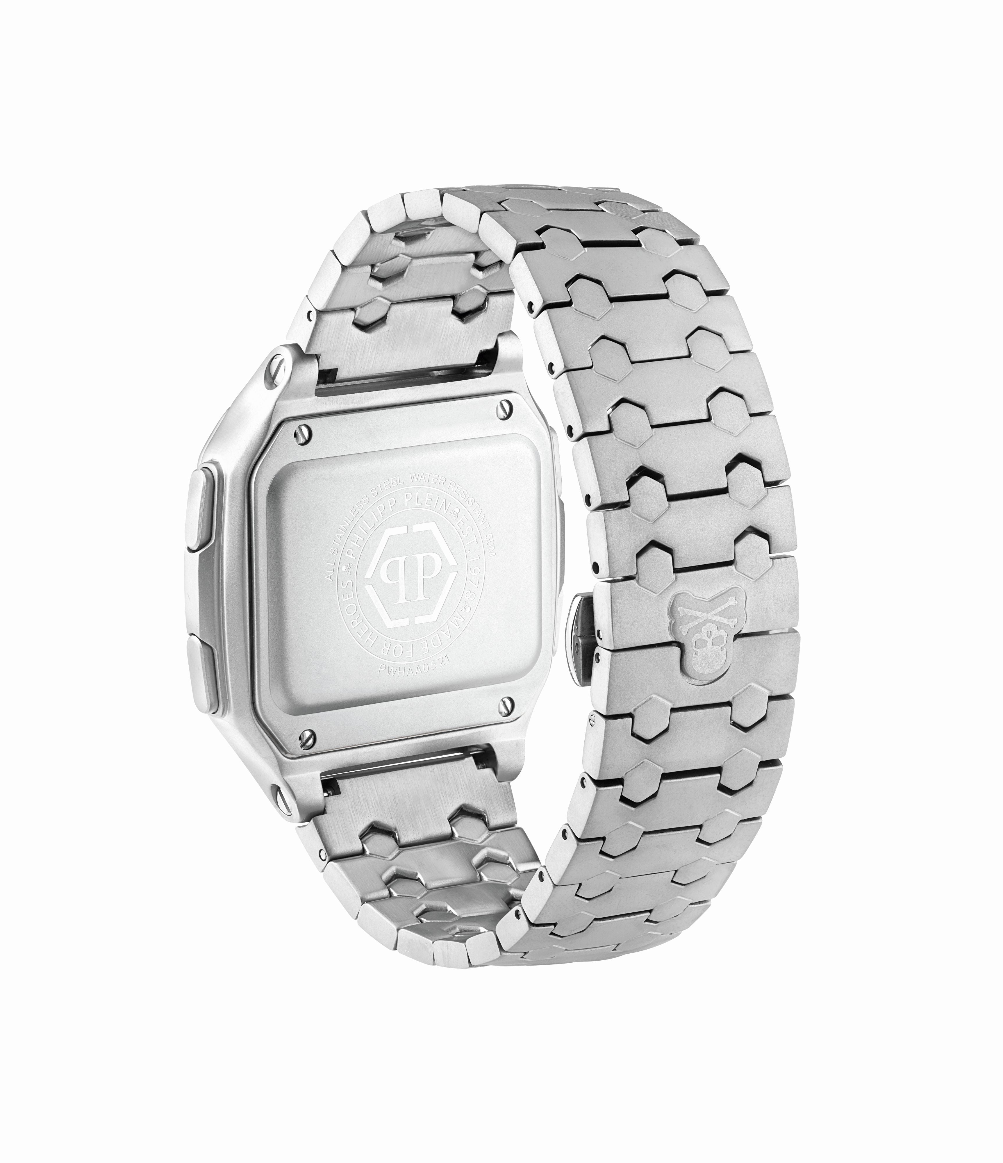 PHILIPP PLEIN HYPER $HOCK SILVER STRAP WATCH