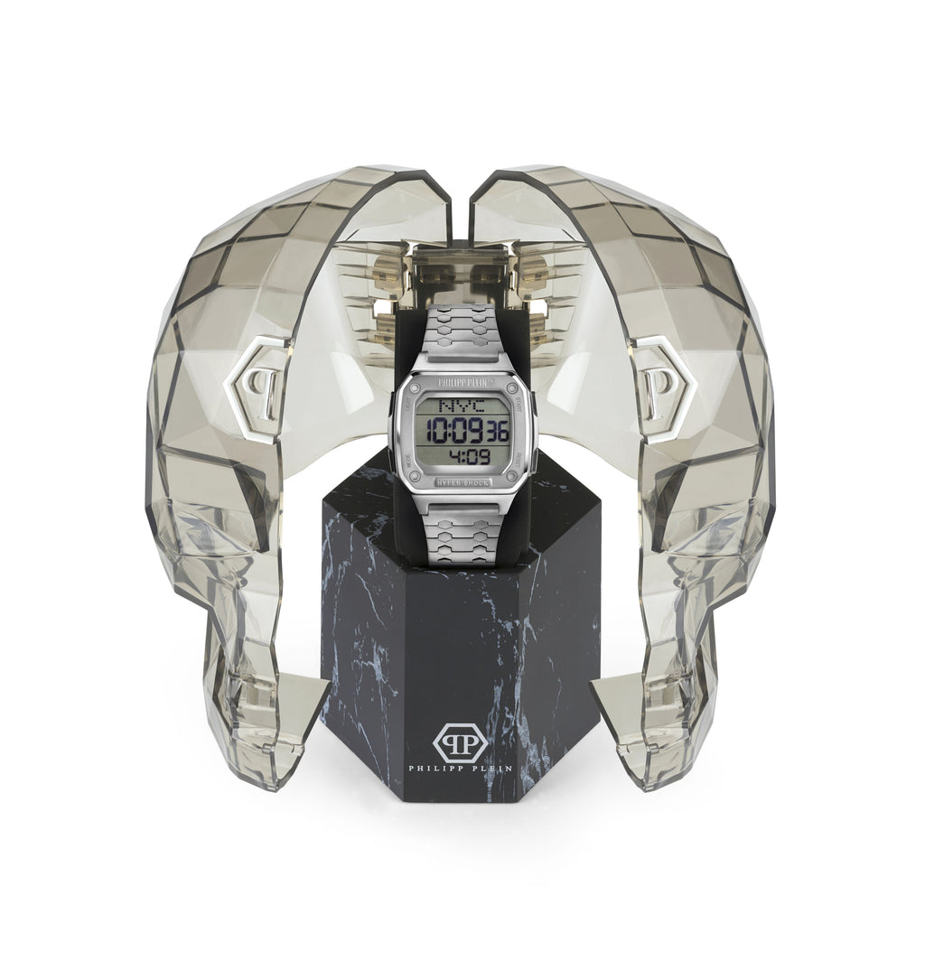 PHILIPP PLEIN HYPER $HOCK SILVER STRAP WATCH