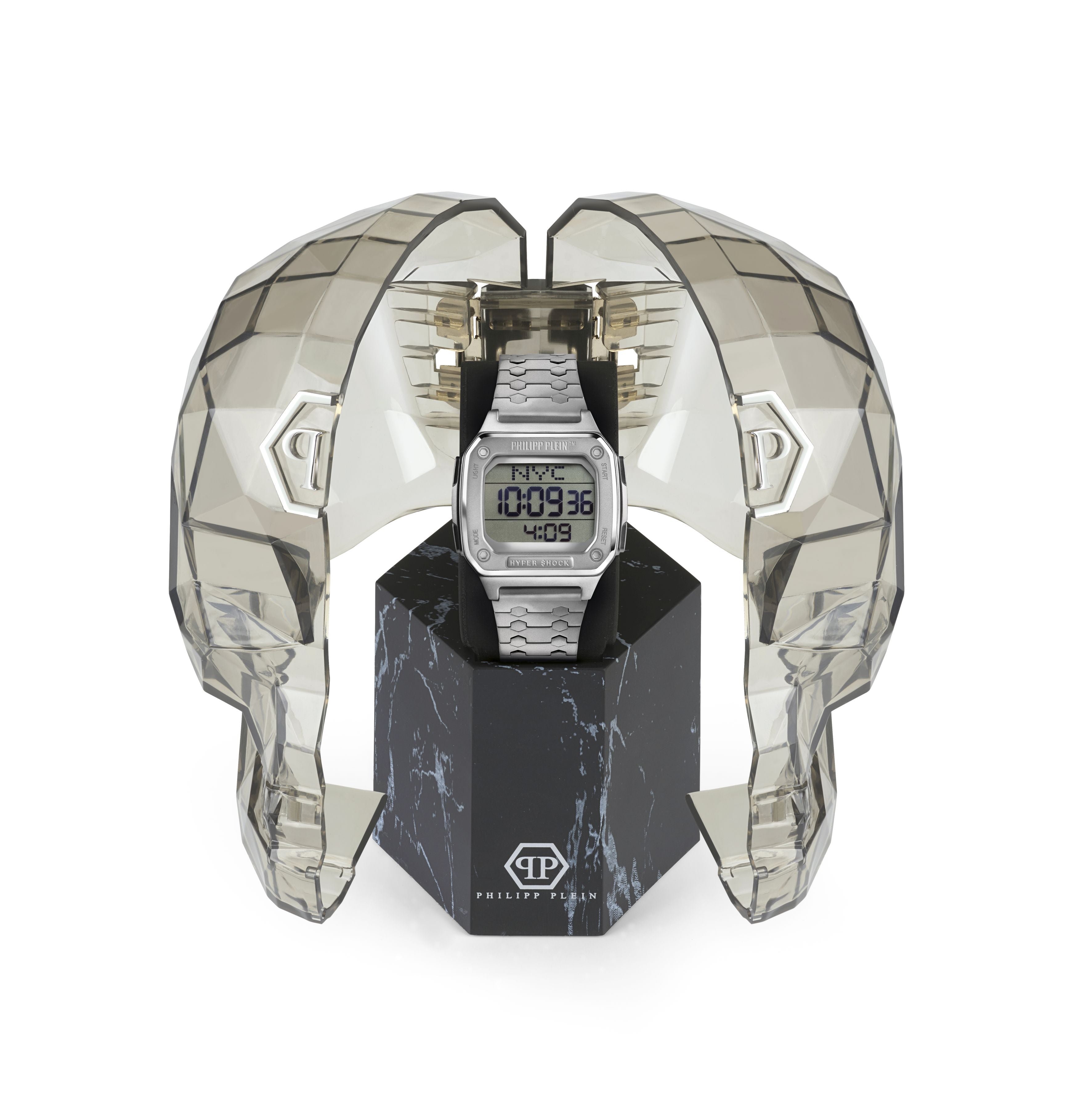 PHILIPP PLEIN HYPER $HOCK SILVER STRAP WATCH