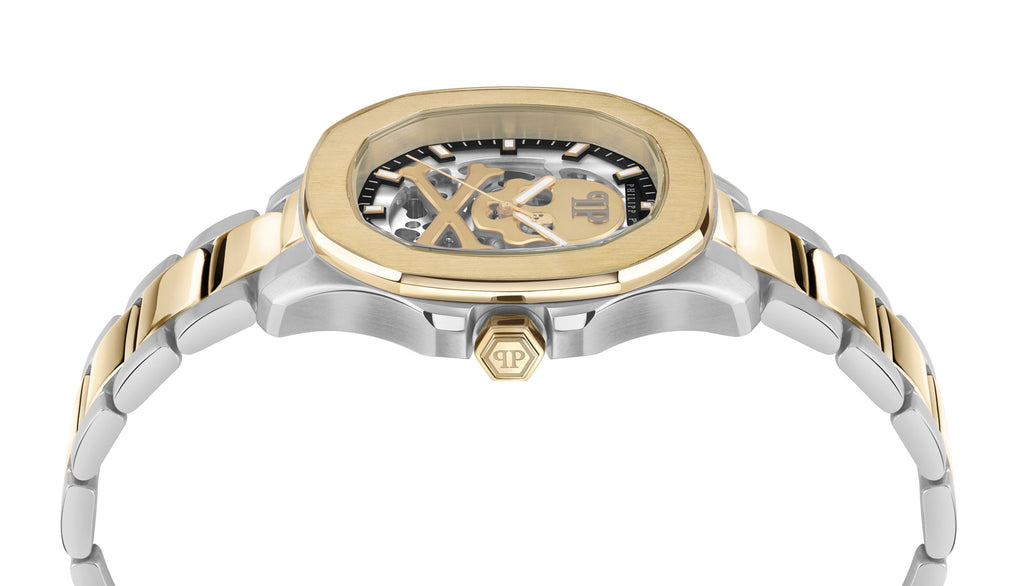 PHILIPP PLEIN SKELETON SPECTRE GOLD & SILVER BRACELET WATCH