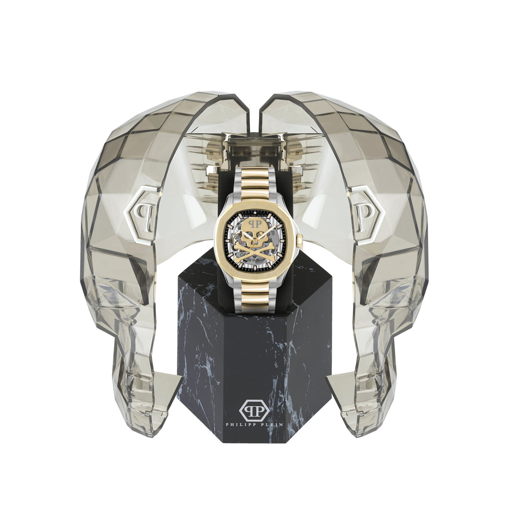 PHILIPP PLEIN SKELETON SPECTRE GOLD & SILVER BRACELET WATCH
