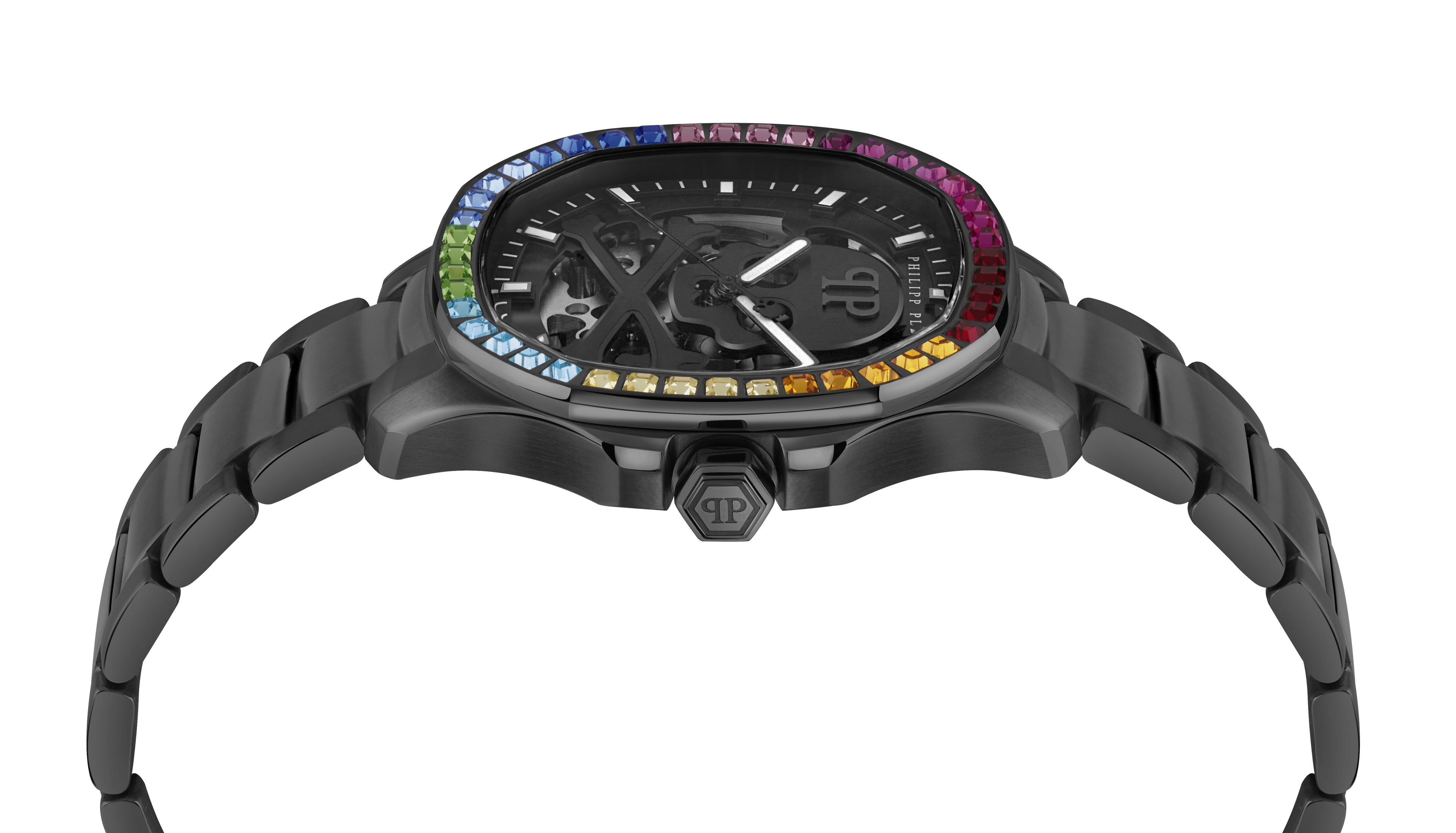 PHILIPP PLEIN SKELETON SPECTRE BLACK BRACELET WATCH